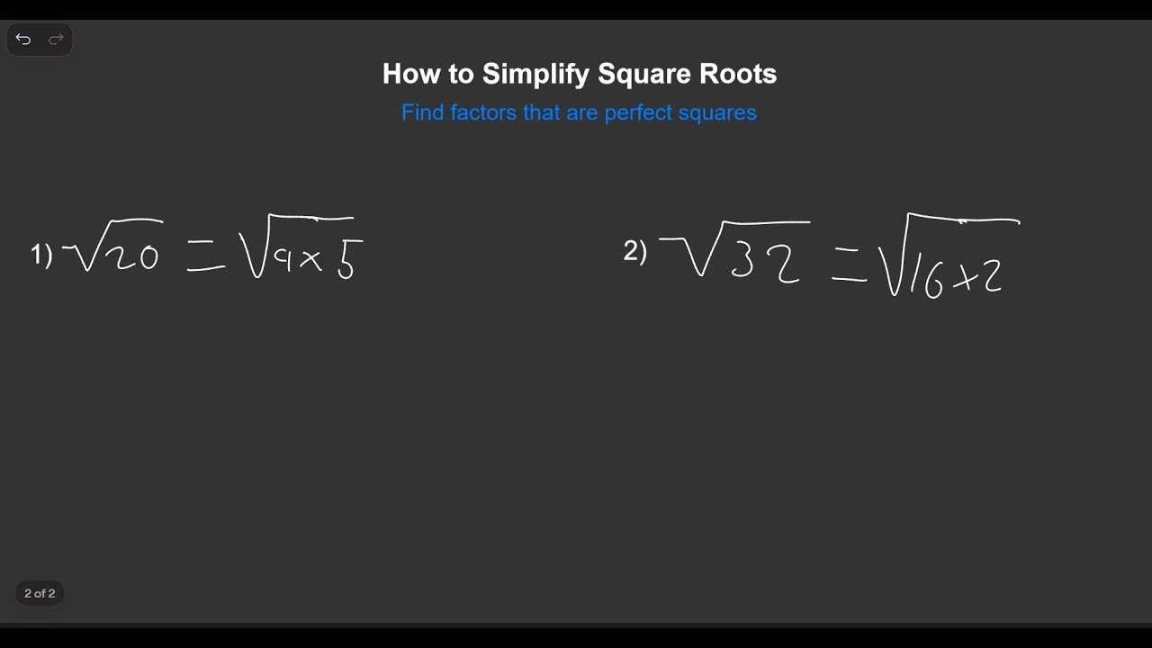 How to Simplify Square Roots - YouTube