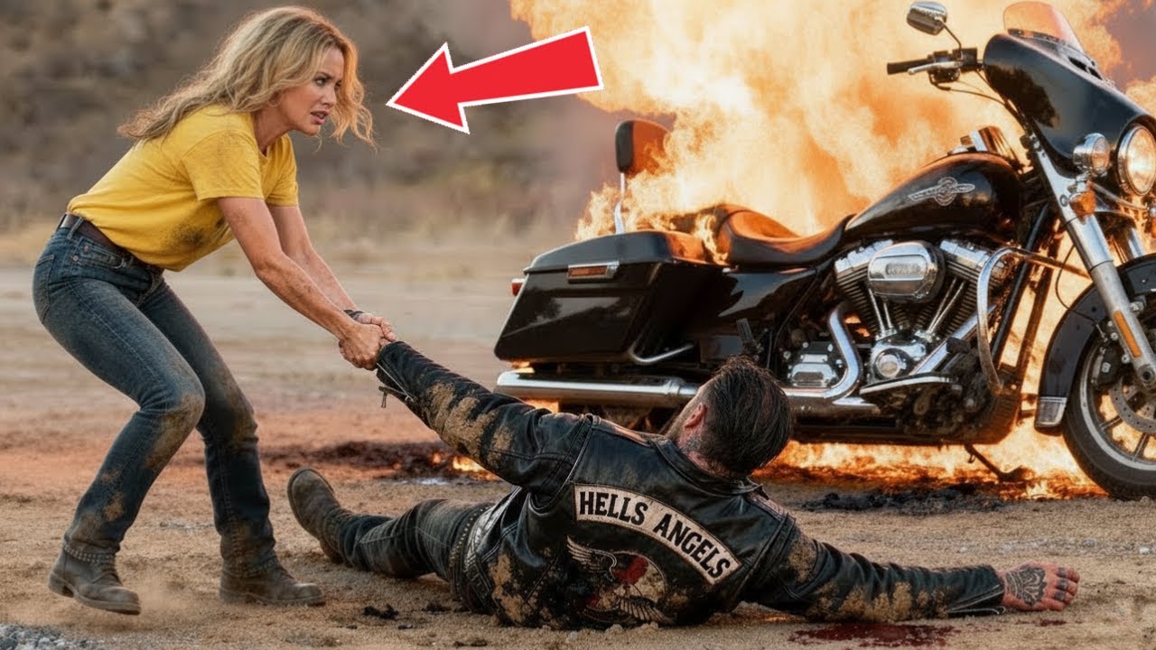 Alleinerziehende Mutter rettet Biker aus brennendem Wrack – Die Wahrheit verändert alles