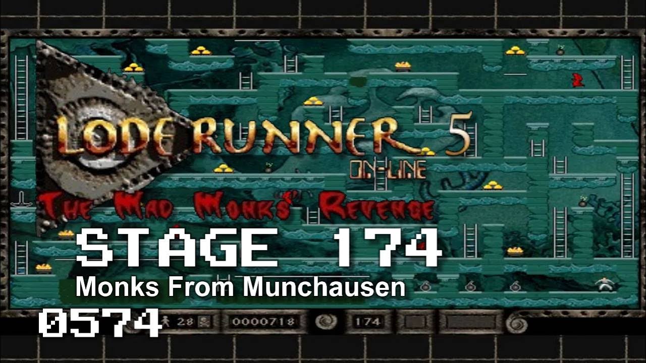 Lode Runner 5 - Stage 174 - Monks From Munchausen [0574]