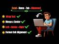 MS Excel Alignment Tutorial Left, Center, Right, Wrap Text & Merge Center | हिंदी में सीखें |