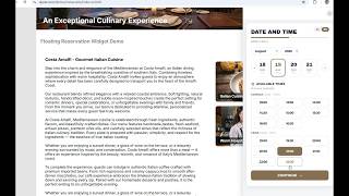 Create a reservation system and widget for a restaurant