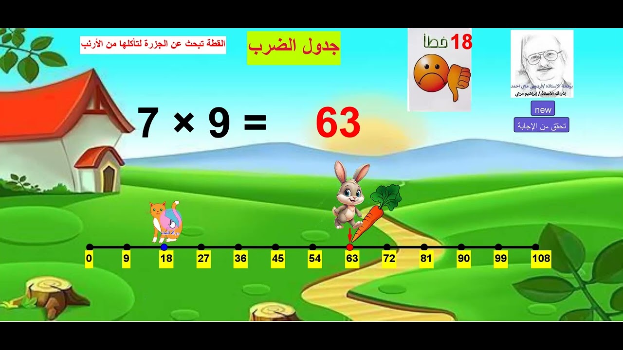 جدول الضرب مع الجرزه والارنب - رياضيات تفاعليةGeogebra - ابراهيم مرعي - eemaree