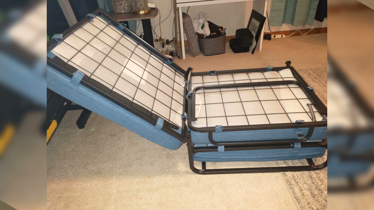 Review on Walmart Convenience Concepts Designs4Comfort Folding Bed Ottoman, Blue