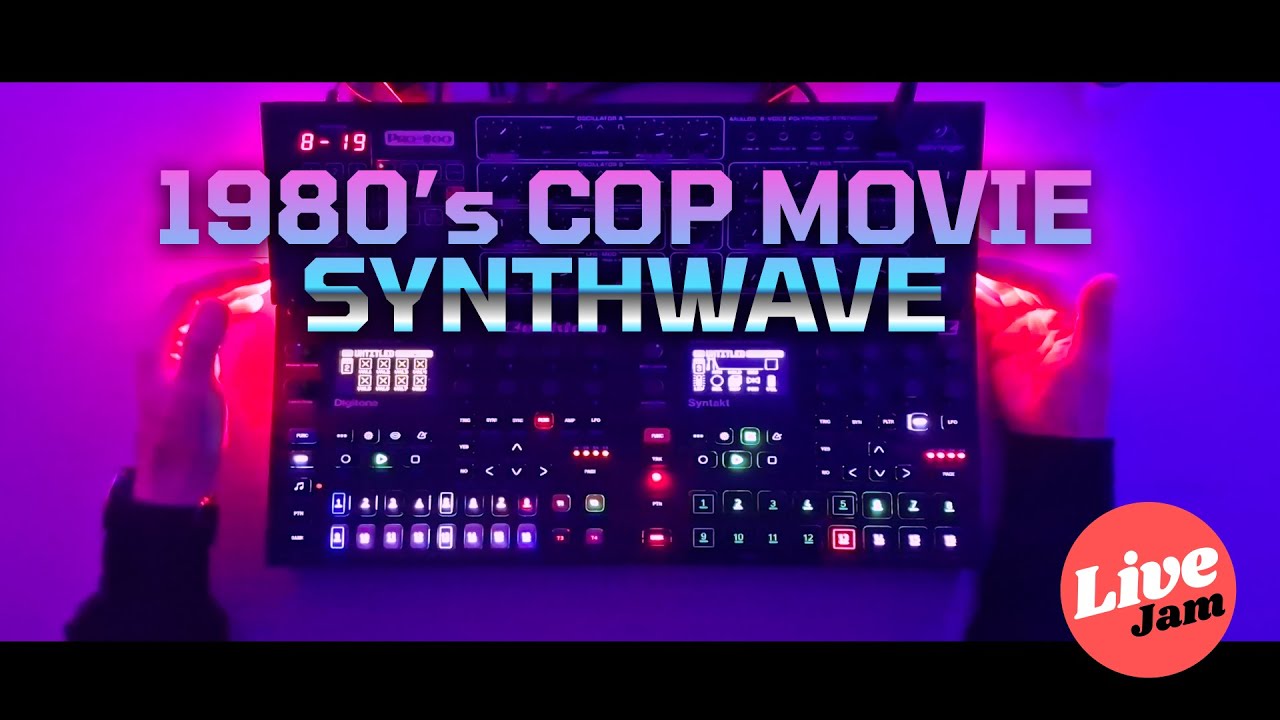 1980's Cop Movie Synthwave - Syntakt, Digitone & Pro-800 Live Jam - YouTube