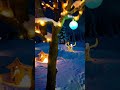 Magical Snowy Forest At Night Cozy Christmas Decorations Reindeer Sculptures Merry Christmas 