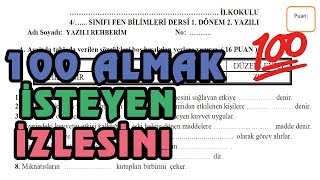 4. Sınıf Fen Bilimleri 1. Dönem 2. Yazılı - 2022