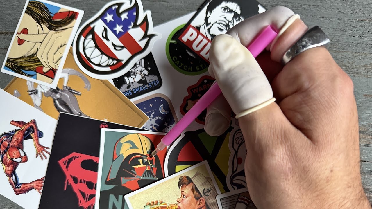 ASMR | Tracing A Lot of Stickers | Tracing Sounds | Whispering - YouTube