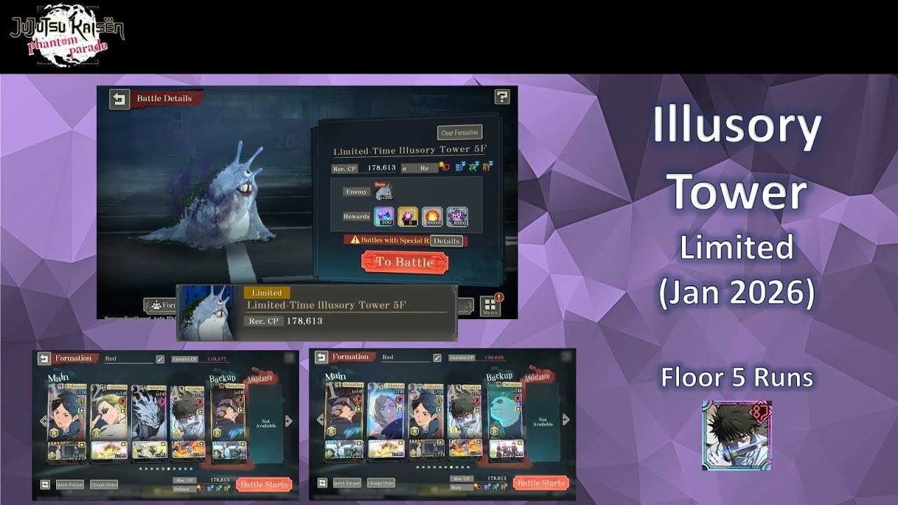 January 2026 Limited Illusory Tower Floor 5 Clears with Yuta