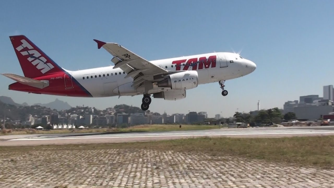 Aeroporto Santos Dumont Aviões Decolando e Pousando Perigo TAM GOL AZUL AVIANCA