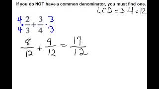 MAT 1033 Addition and Subtraction of Rational Expressions (part 1)