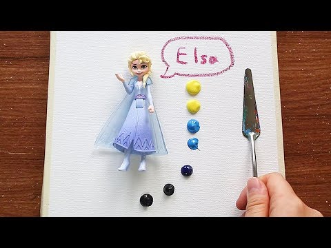 Interesting Frozen Elsa Landscape Acrylic Painting on Canvas Step by Step #253｜Satisfying Demo