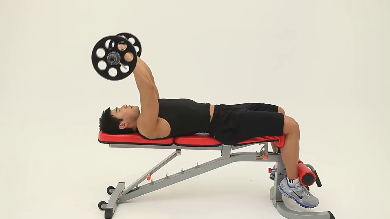 Lying Barbell Triceps Extension wmv - YouTube