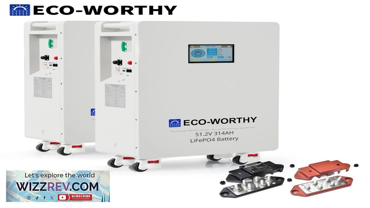 ECO WORTHY 2Pack 48V 314AH (32.15kWh) LiFePO4 Battery Vertical Standing Backup for Off Grid