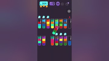 Cups - water sort puzzle | level 264 | ⭐️⭐️⭐️
