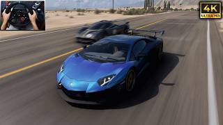 Insane Lamborghini SVJ Speed Test | Forza Horizon 5 Steering Wheel Gameplay [4K 60FPS]