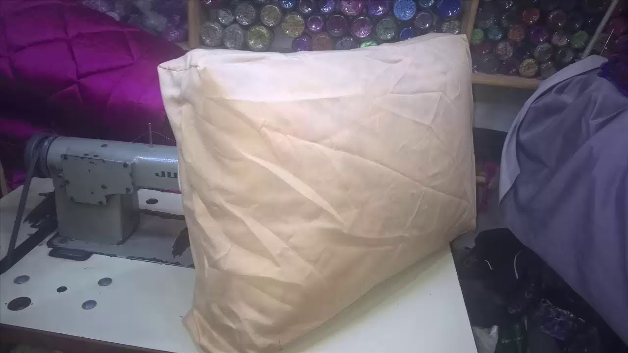 طريقة خياطة غشاء مخدة على شكل شنطة--How to sew a pillow membrane