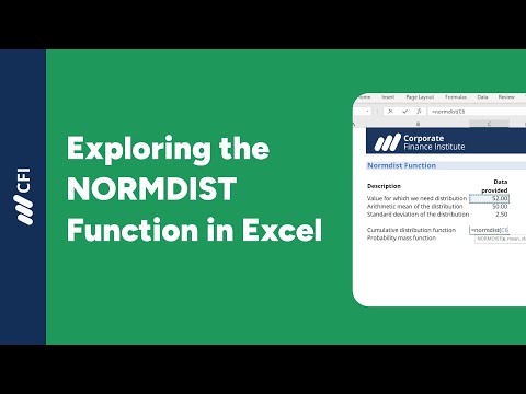 How to use the NORMDIST Function in Excel