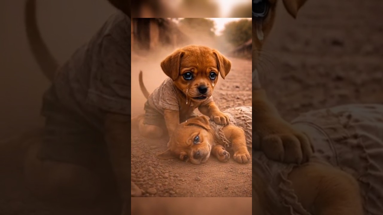 poor puppy saves his little sister 🥺💔 hungry poor dog 