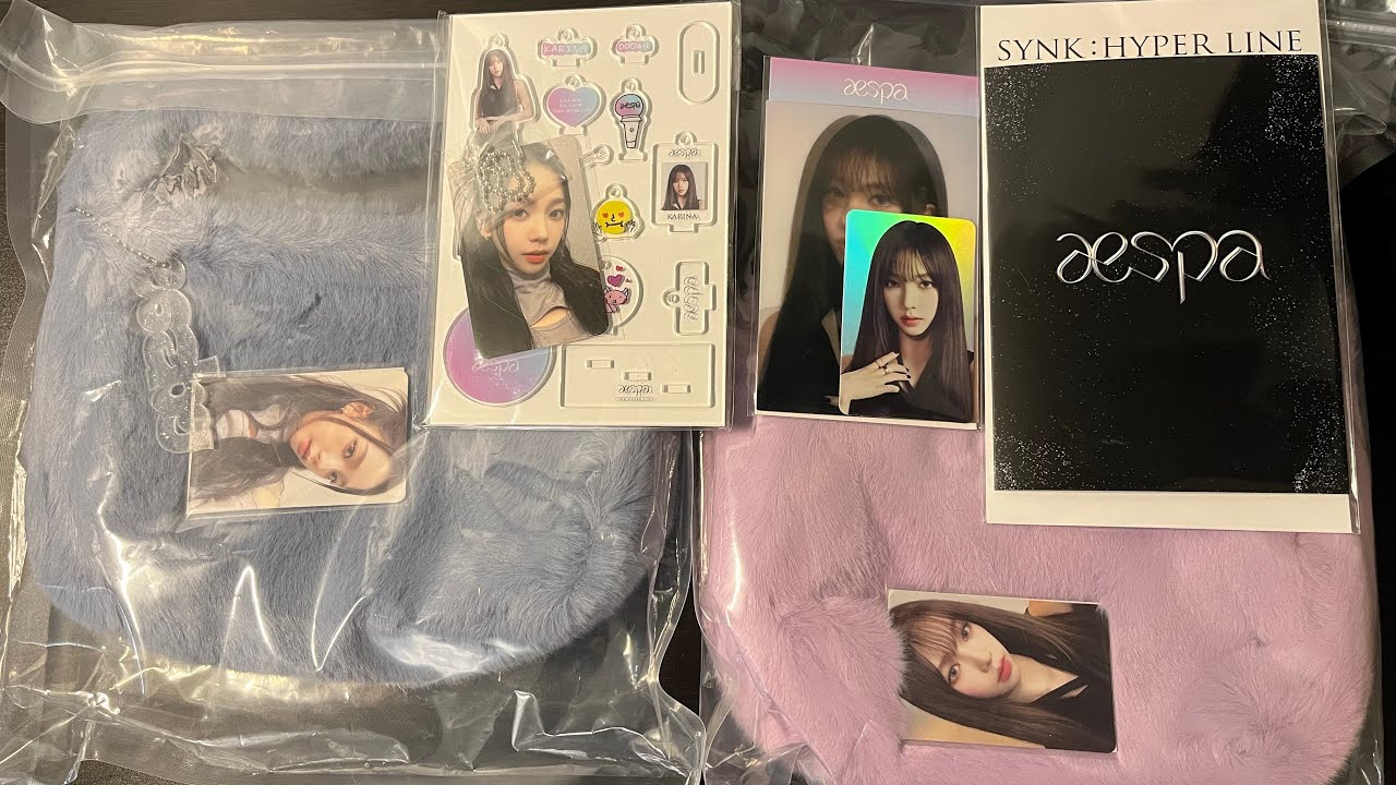 [Unboxing] aespa 1st Concert SYNK : HYPER LINE MD ⟡ Karina Merch &  Photocard Sets ♡