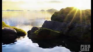 💧🌟 Celestial Reflections: Sunlit Tranquility on the Mirrored Waters