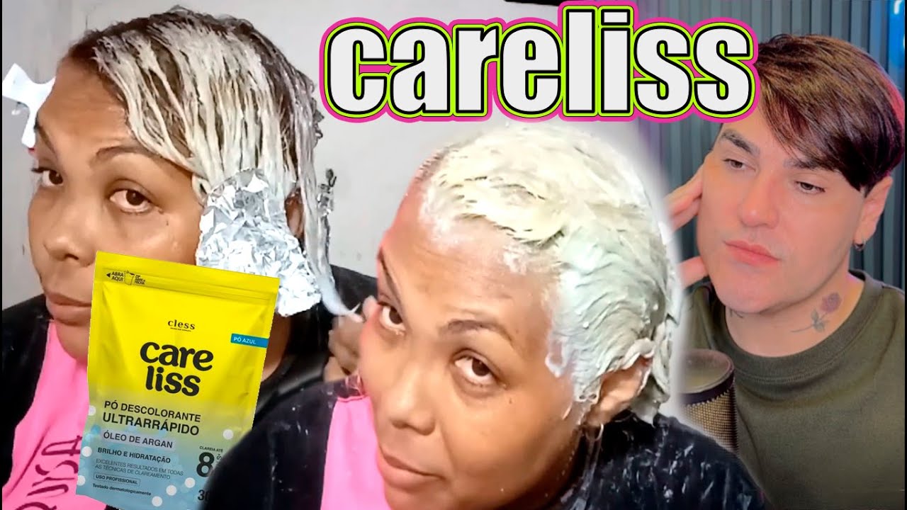 DESCOLORAÇÃO GLOBAL COM PÓ DESCOLORANTE CARELISS EM CABELO CACHEADO
