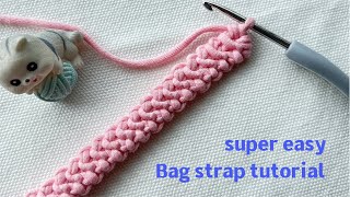 super easy bag strap pattern,slow crochet for beginners#crochet