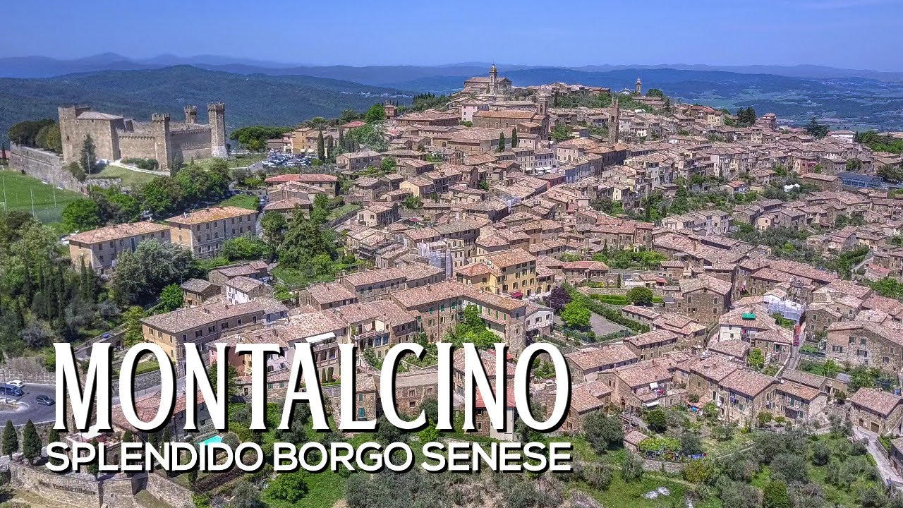 Borgo di Montalcino nei suoi vicoli e dal drone