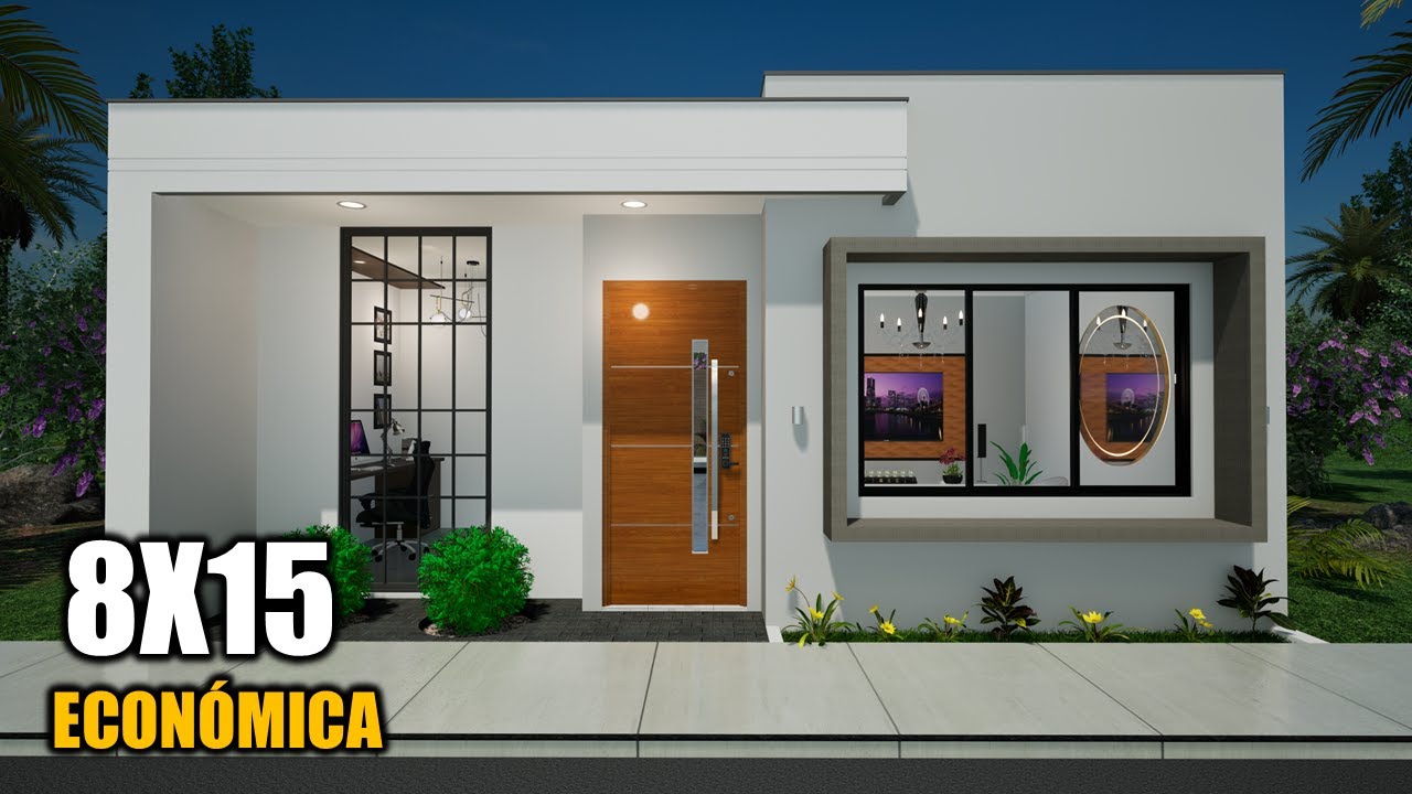 CASA ECONÓMICA Y HERMOSA 8X15 ( LUIS ARQ) 2026 #architecture #arquitectura #construction #top #home