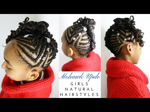 braided-cornrows-mohawk-updo-|-girls-natural-hairstyles