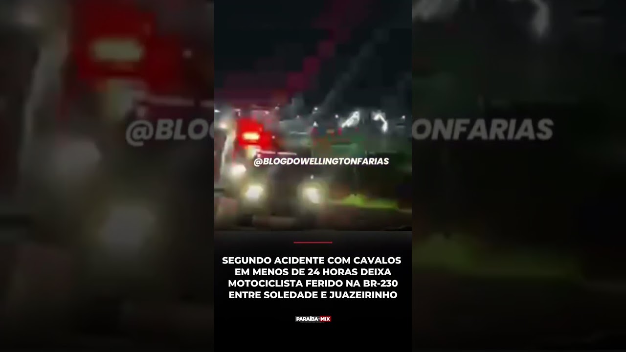 SEGUNDO ACIDENTE COM CAVALOS EM MENOS DE 24 HORAS NA BR-230 ENTRE SOLEDADE E JUAZEIRINHO