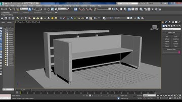 3dsmax Tutorials,  Tutorial on Modeling a 3D Office Reception Table in 3dsmax ( Part 1)
