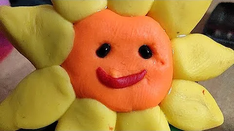 Sunflower making | polymer clay | miniature | charm