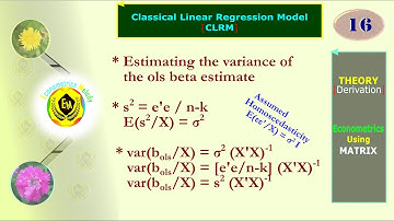 estimating the variance of the OLS beta estimate || Econometrics || U/Grad | MPhil | PhD