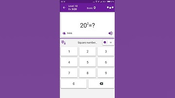 Math Tricks - Training mode - square numbers between 20 and 29 - level 013 (Number Keyboard)