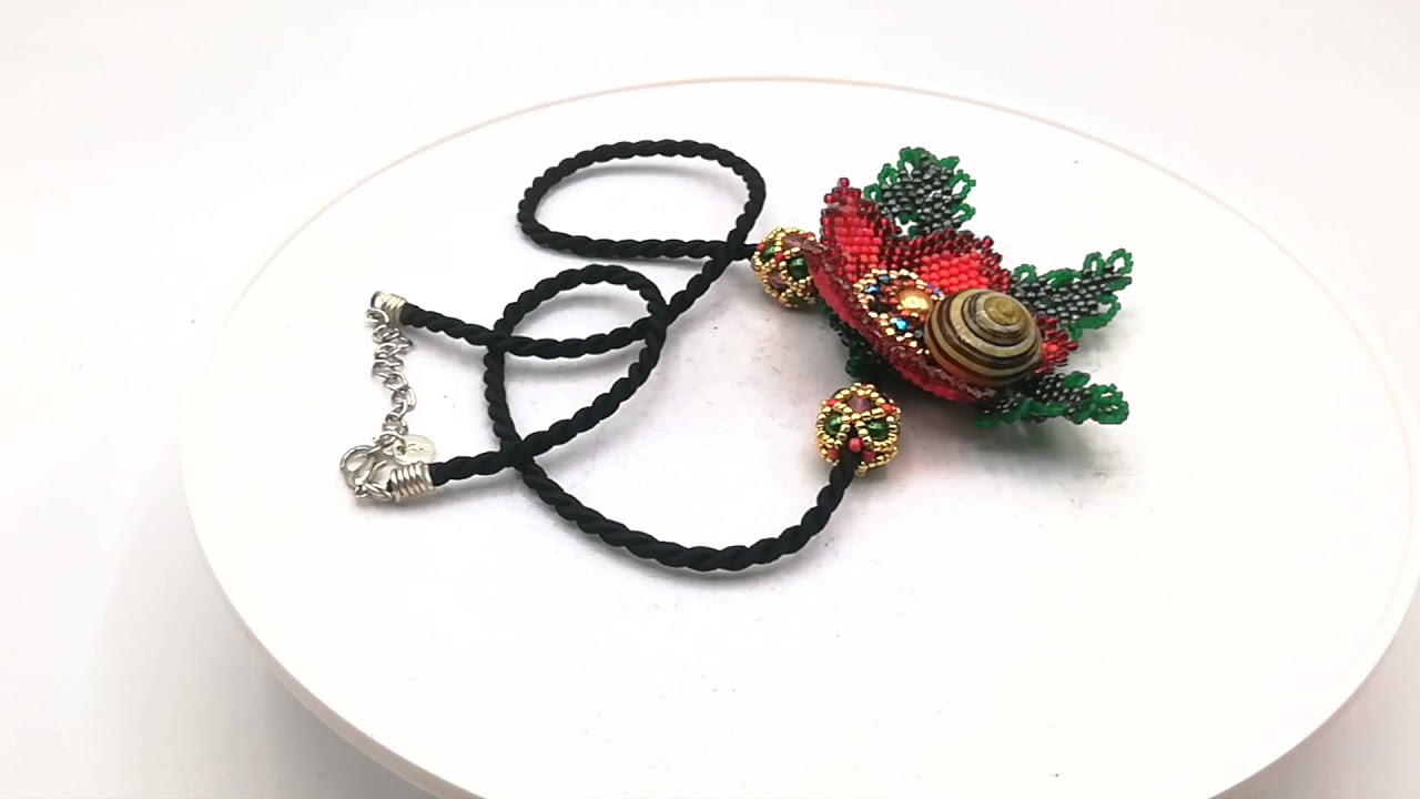 Bead Embroidery, Kette, Halskette, Schmuck, Blume, Blüten,