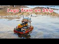 Lego train on a railway ferry ship vessel (MOC)