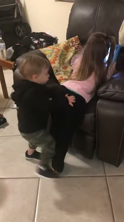 Big sis asks for a hug but gets a surprise!