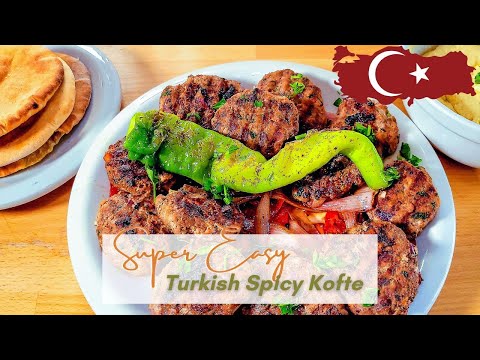 Turkish Kofta made with Ground Lamb | Seasoned with Onion, Cumin, Parsley | Served with Bread