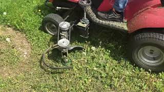 DIY retractable grass trimmer mower arm