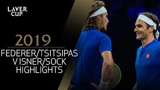 Federer / Tsitsipas  v  Isner / Sock Match Highlights | Laver Cup 2019