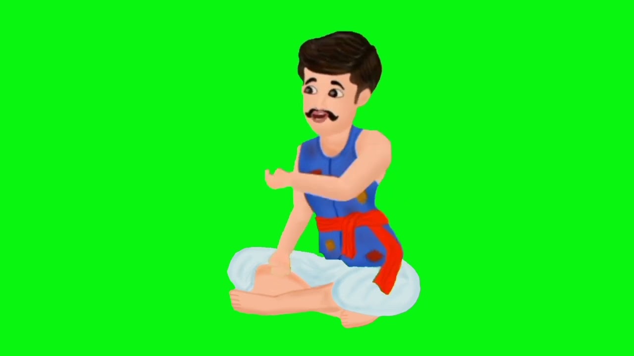 Green Screen Walk And Eat Food Character Cartoons Video 