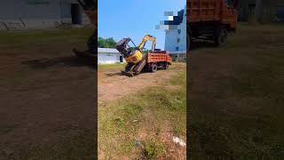 Mini Excavator Loading To Dump Truck