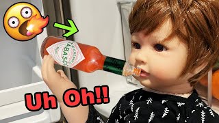 Reborn Boy Drinks Hot Sauce And Instantly Regrets It