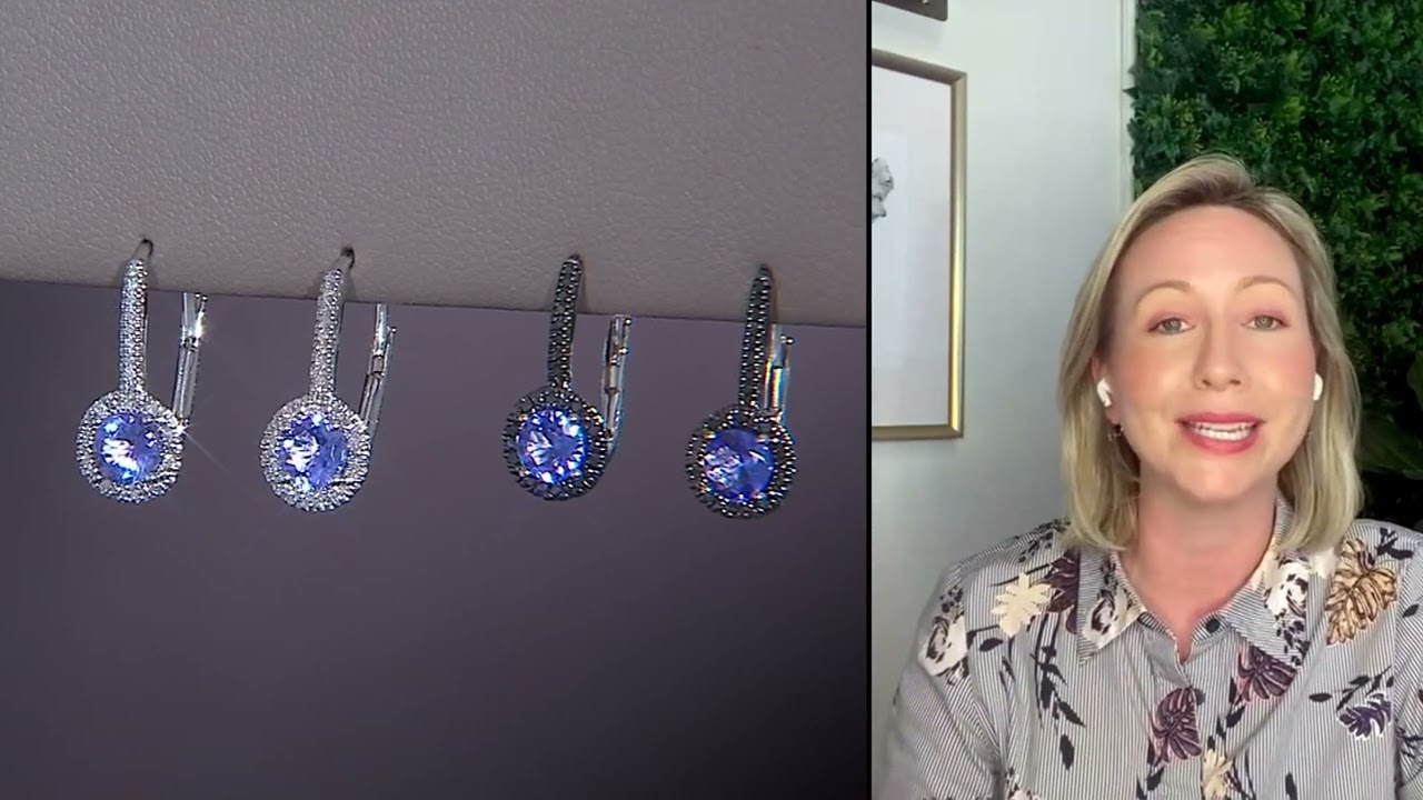 Affinity Gems Tanzanite & Diamond Lever Back Earrings on QVC
