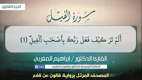 105- سورة الفيل .. القارئ إبراهيم المغربي - مصحف قالون عن نافع
