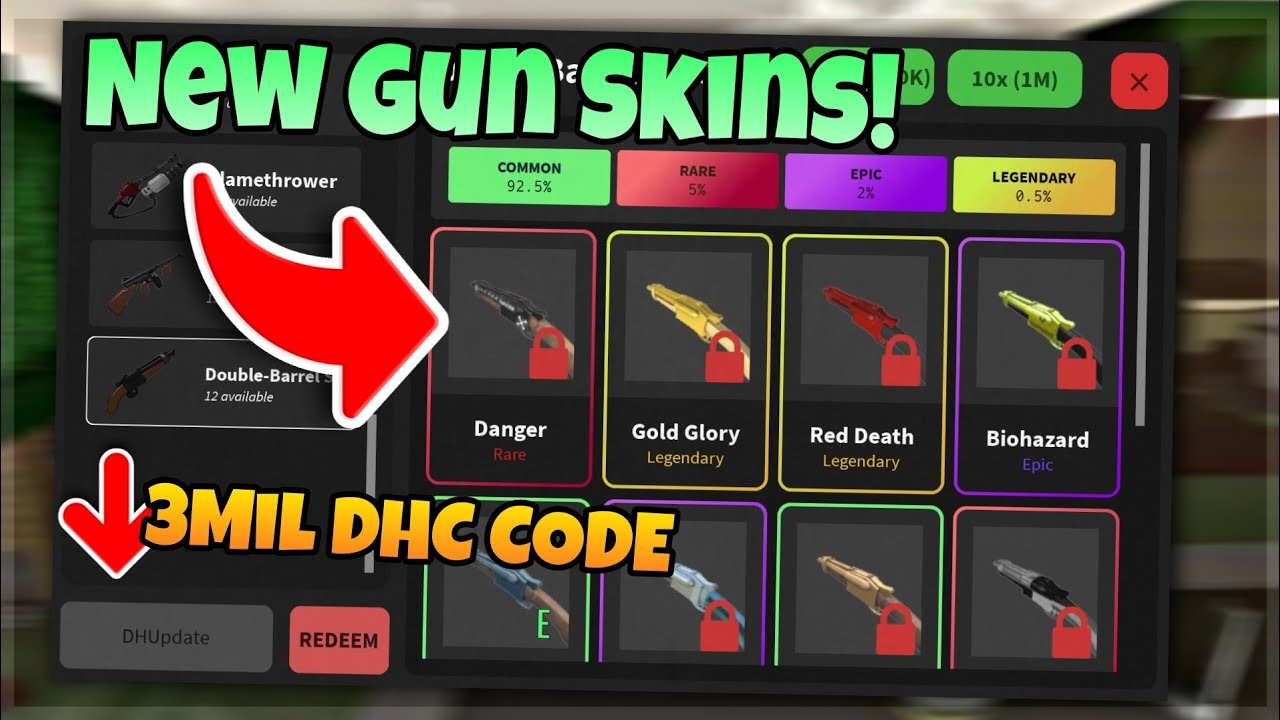 Da Hood Gun Skin Update 2022 March! 3MIL DHC FREE CODE! (PATCHED