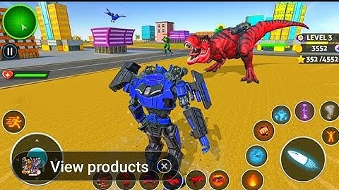 Blue Robot Dino Car Jet Transformer – Multiple Robots Action 3D Gameplay