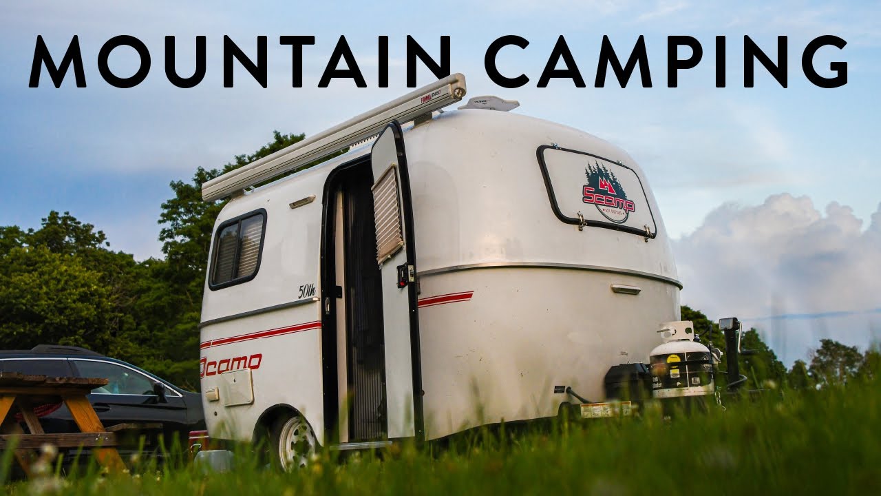 CAMPING ON TOP OF A MOUNTAIN! // Barely Got Scamp Up There! // 13' Scamp Trailer // Food