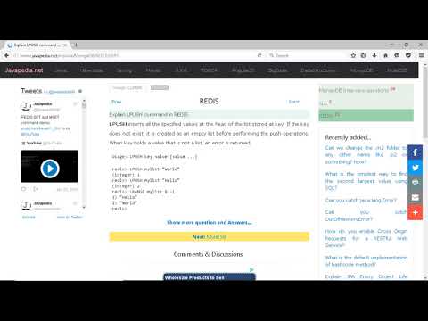 Explain LPUSH command in REDIS. | javapedia.net