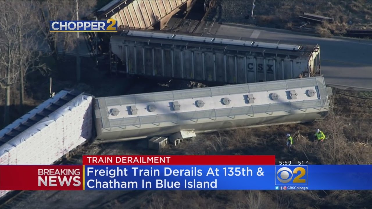 Freight Train Derails In Blue Island